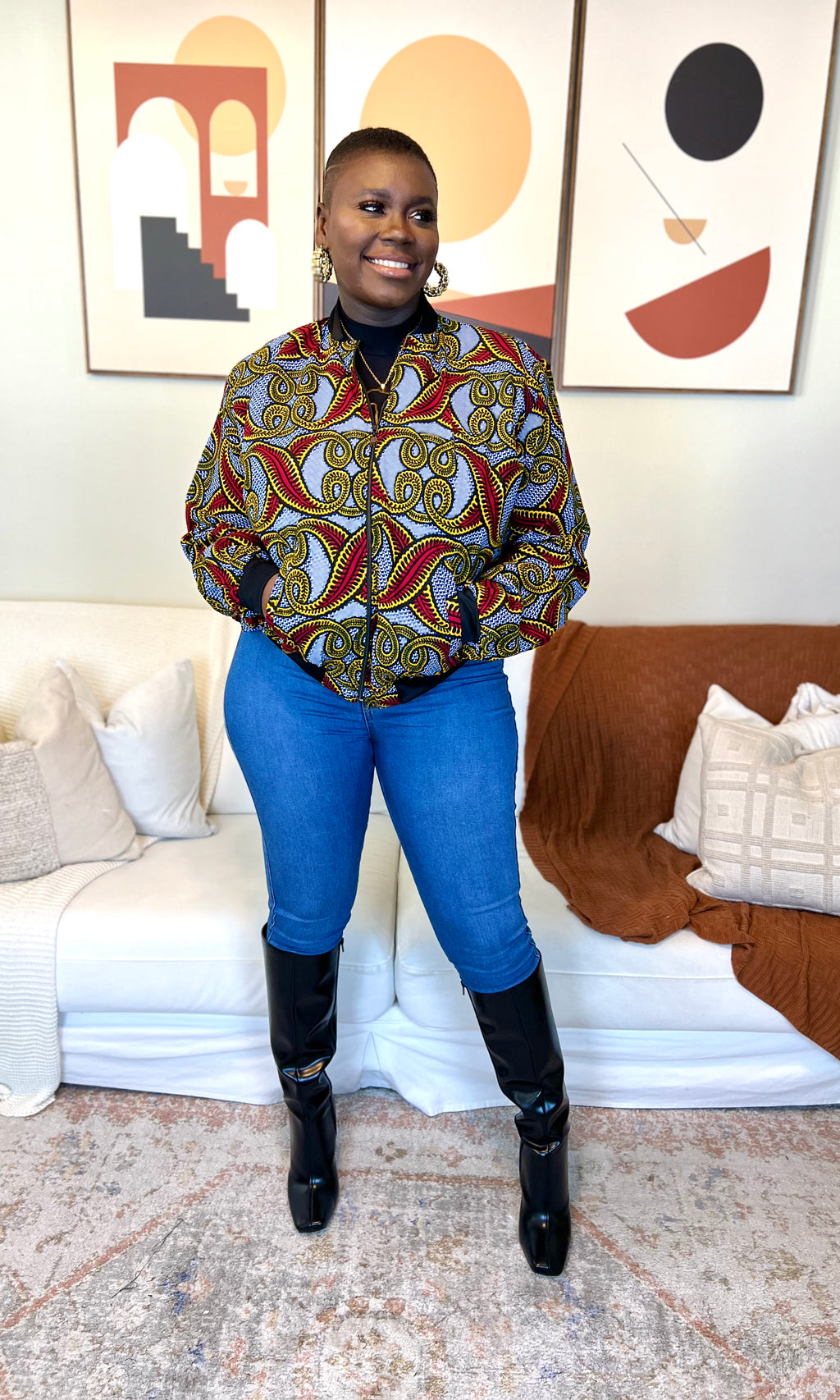 Bonte Bomber Jacket (Red)