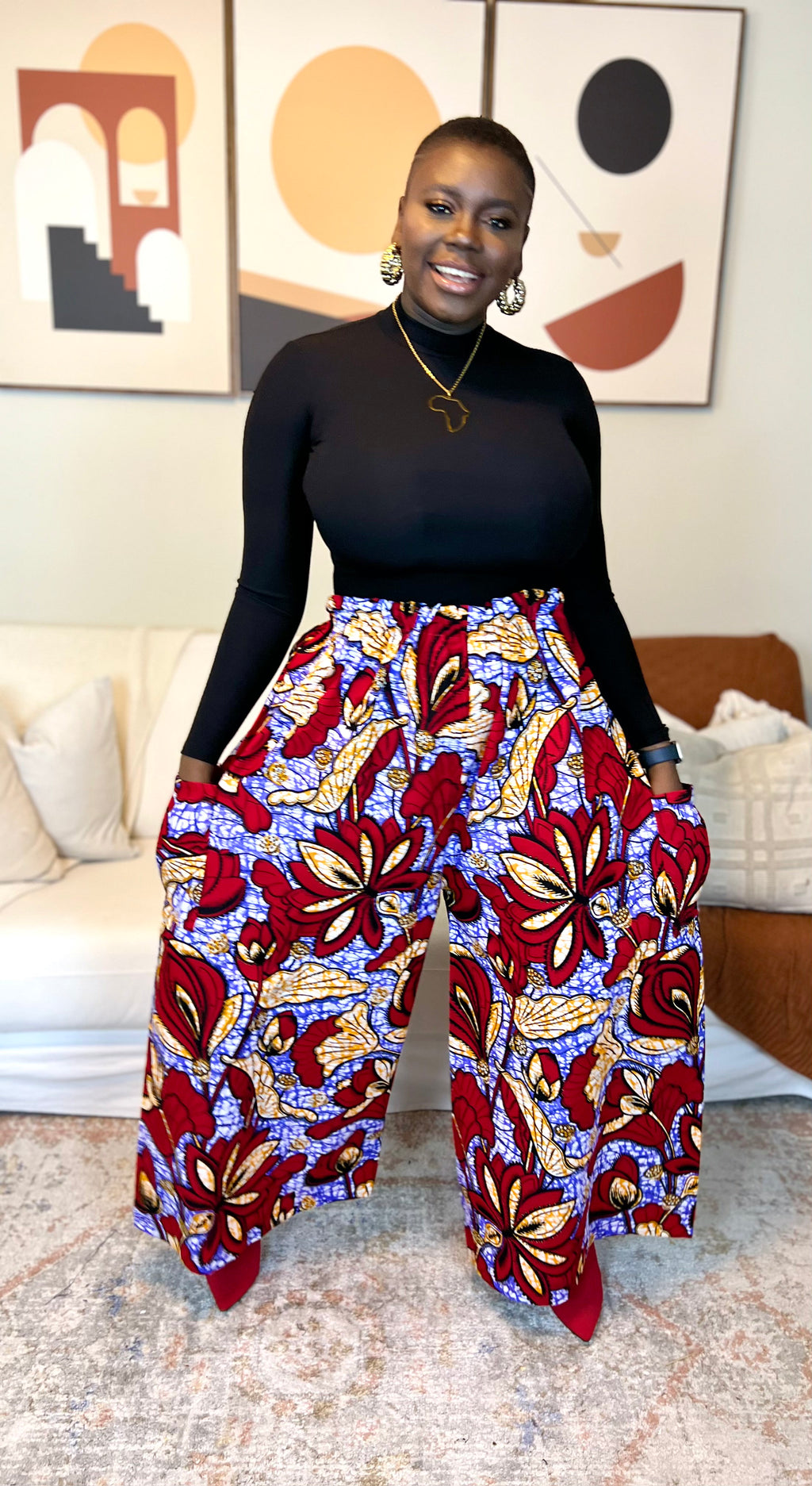 Wide Leg Pants (Red)